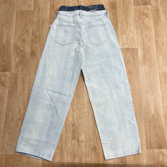 WILD FABLE JEANS 90'S RELAXED STRAIGHT DETACH WAIST LIGHT WASH MID RISE BLUE - Picture 2 of 13